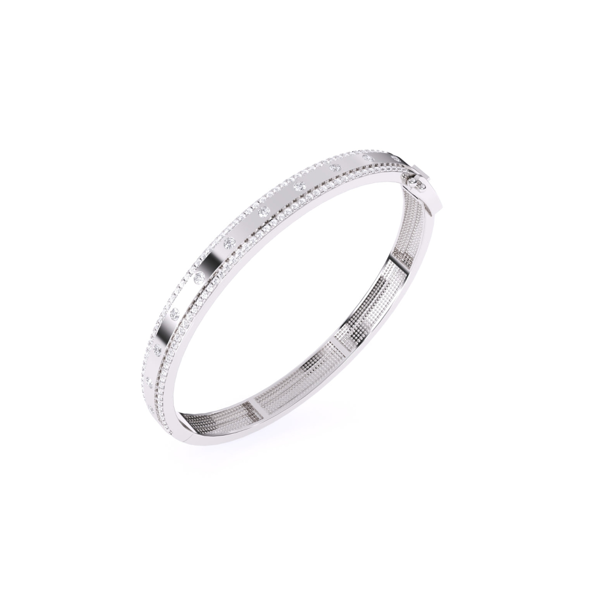 14K Rose Gold Classic Diamond Bangle Bracelet